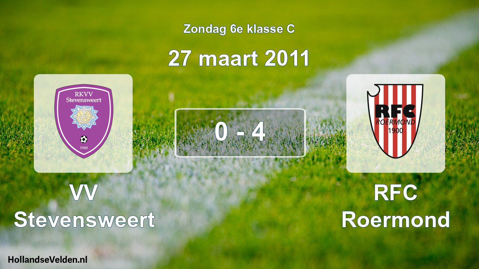 Total number of matches played: VV Stevensweert - RFC Roermond 0 - 4 (27 March 2011)