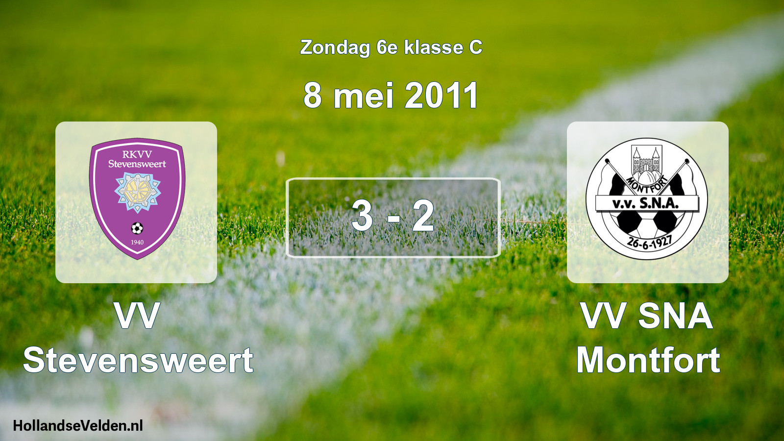 Total number of matches played: VV Stevensweert - VV SNA Montfort 3 - 2 (8 May 2011)