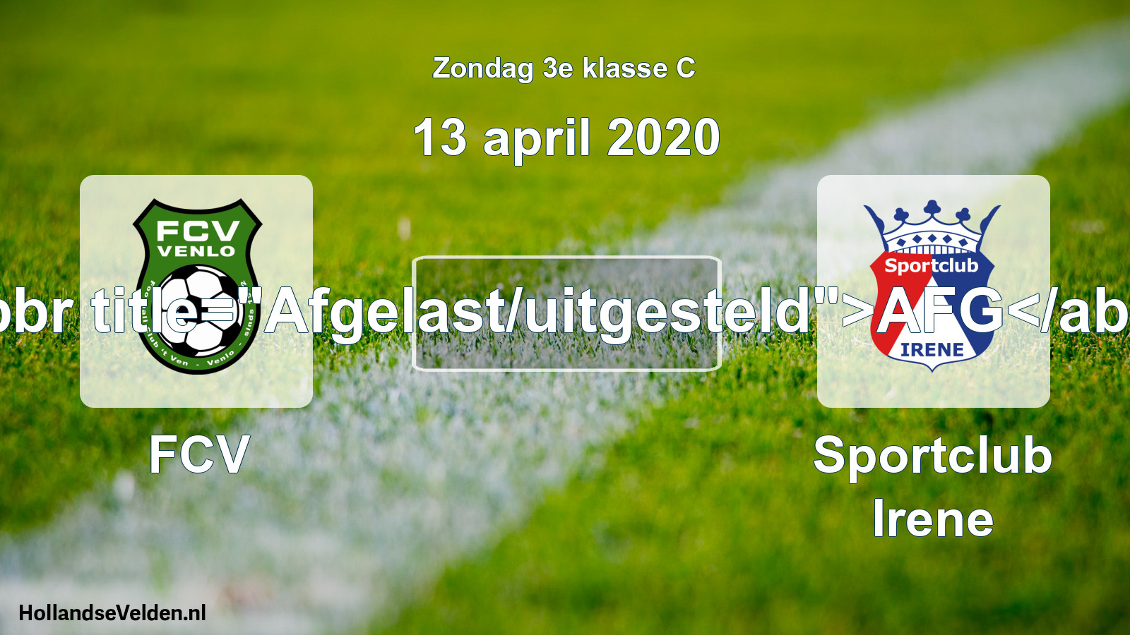 Scheduled Match: FCV - Sportclub Irene (13 April 2020)