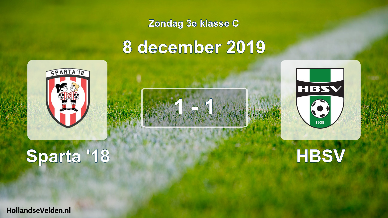 Total number of matches played: Sparta '18 - HBSV 1 - 1 (8 December 2019)