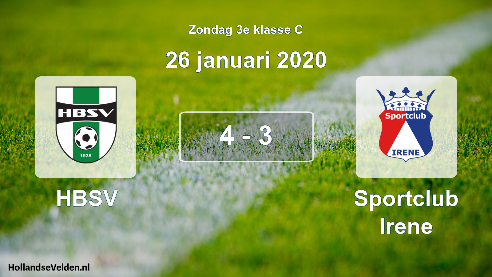 Total number of matches played: HBSV - Sportclub Irene 4 - 3 (26 January 2020)