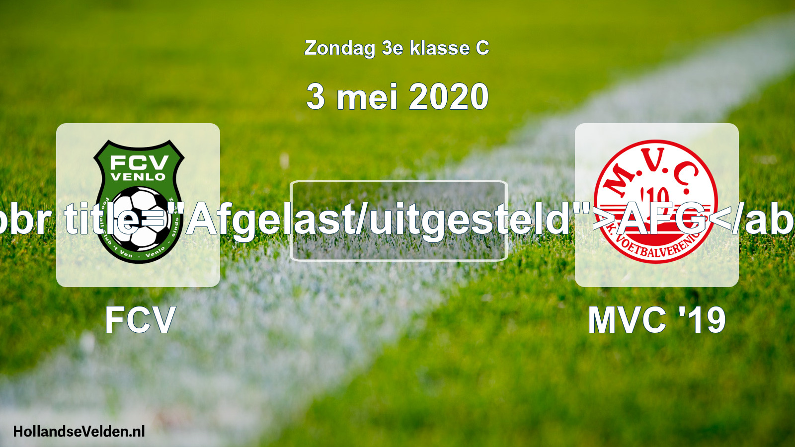 Scheduled Match: FCV - MVC '19 (3 May 2020)