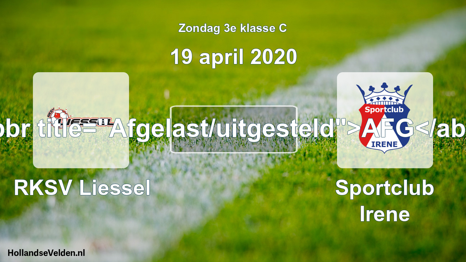 Scheduled Match: RKSV Liessel - Sportclub Irene (19 April 2020)