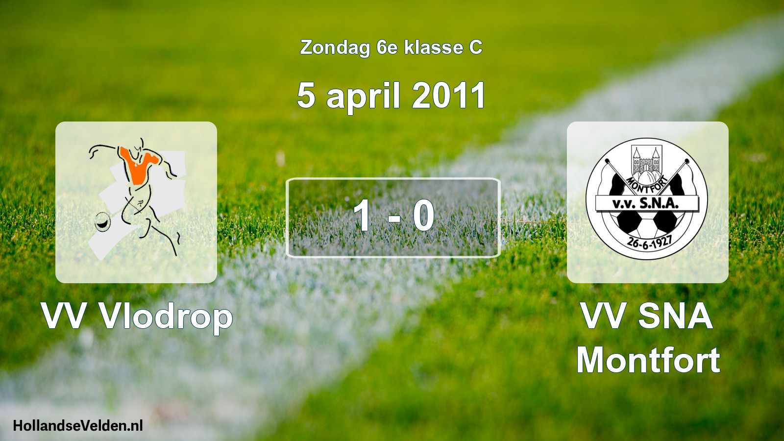 Total number of matches played: VV Vlodrop - VV SNA Montfort 1 - 0 (5 April 2011)