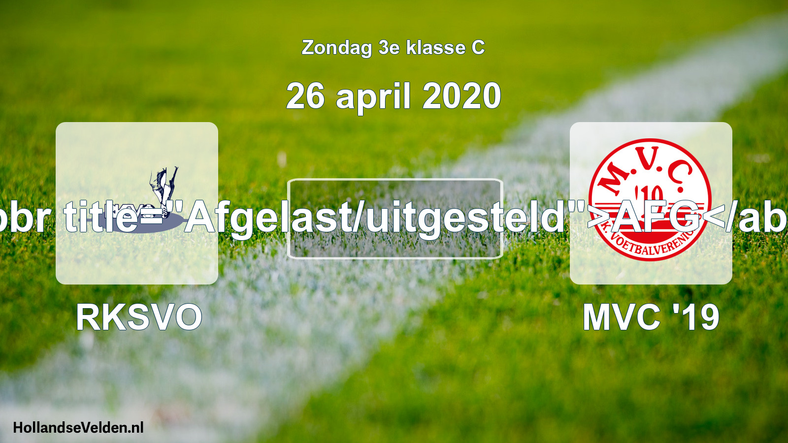 Scheduled Match: RKSVO - MVC '19 (26 April 2020)