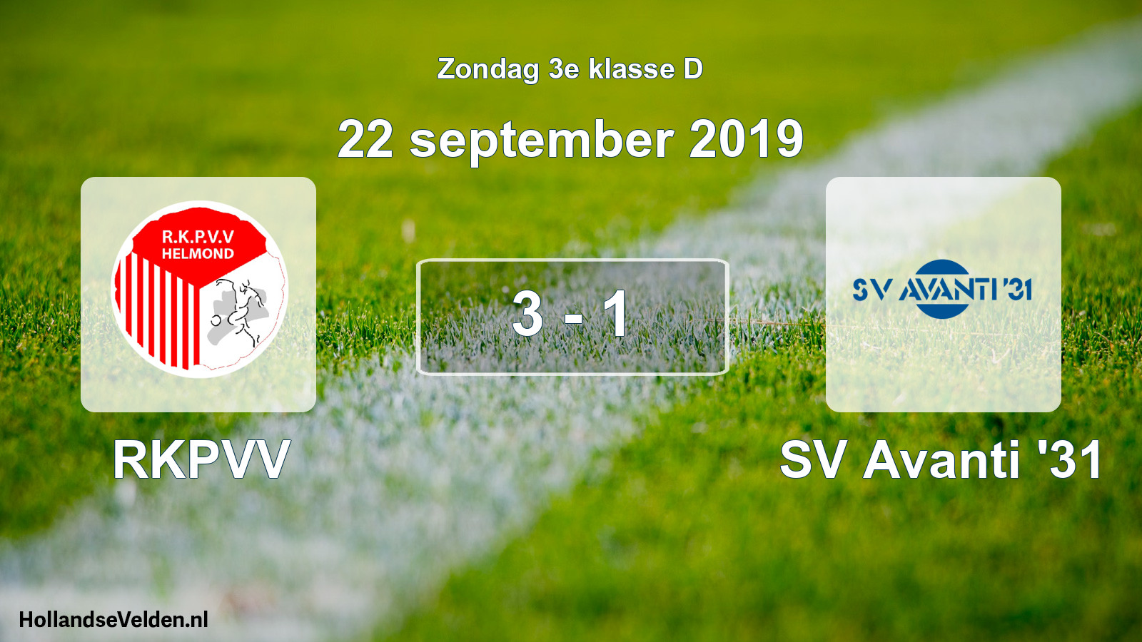 Total number of matches played: RKPVV - SV Avanti '31 3 - 1 (22 September 2019)