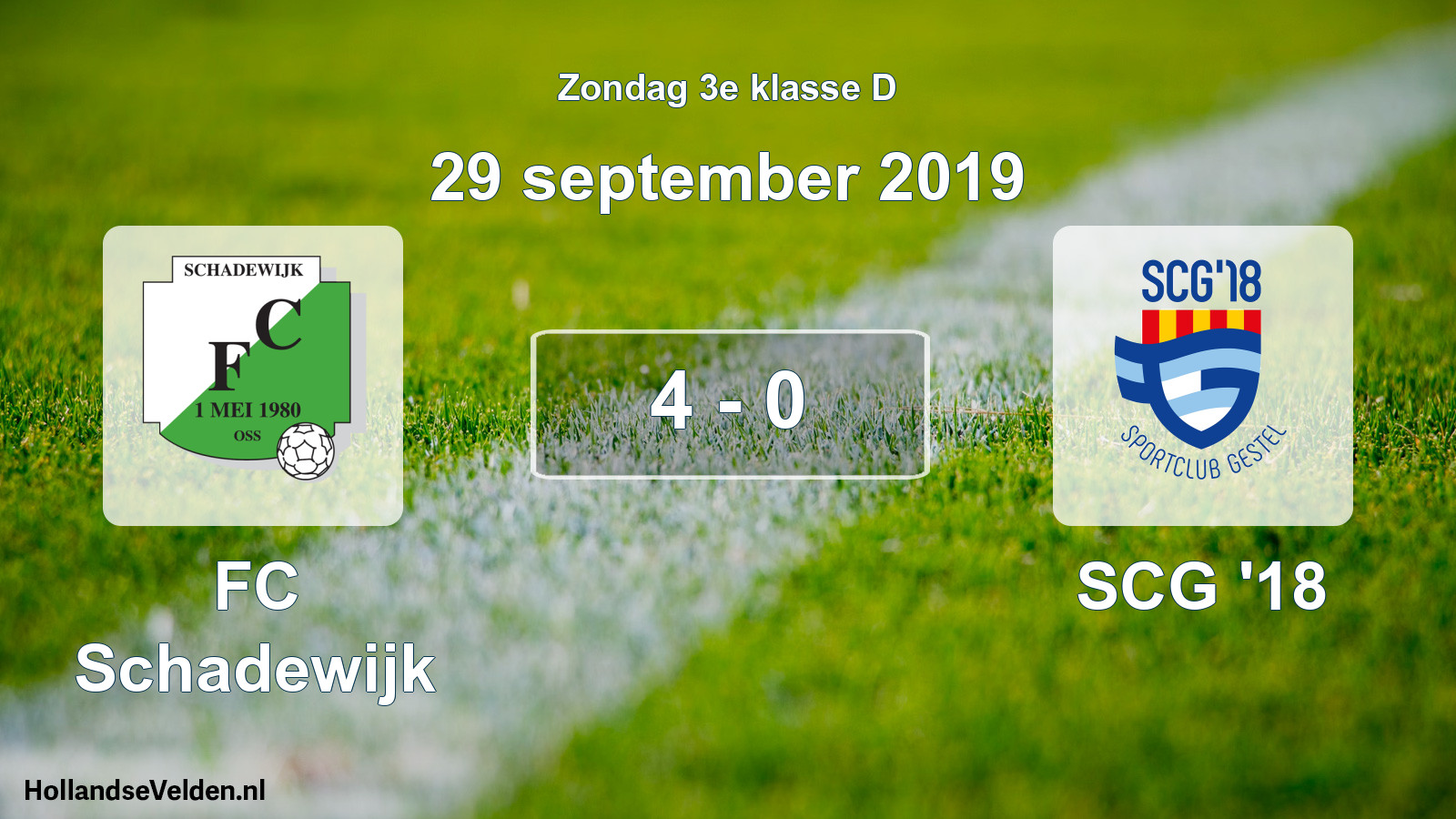 Total number of matches played: FC Schadewijk - SCG '18 4 - 0 (29 September 2019)