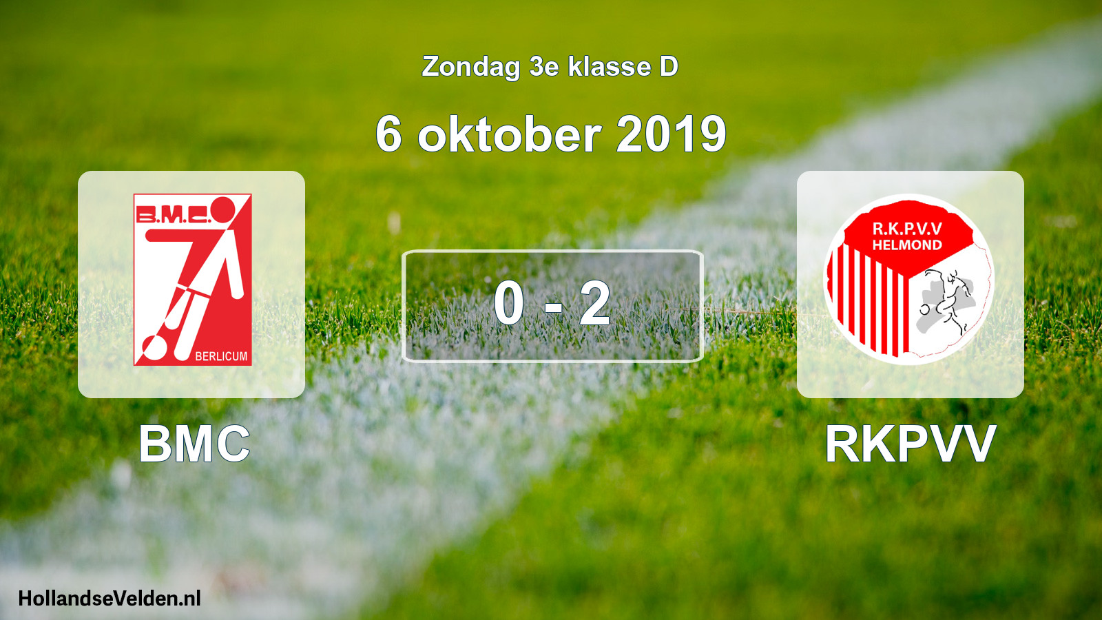 Total number of matches played: BMC - RKPVV 0 - 2 (6 October 2019)