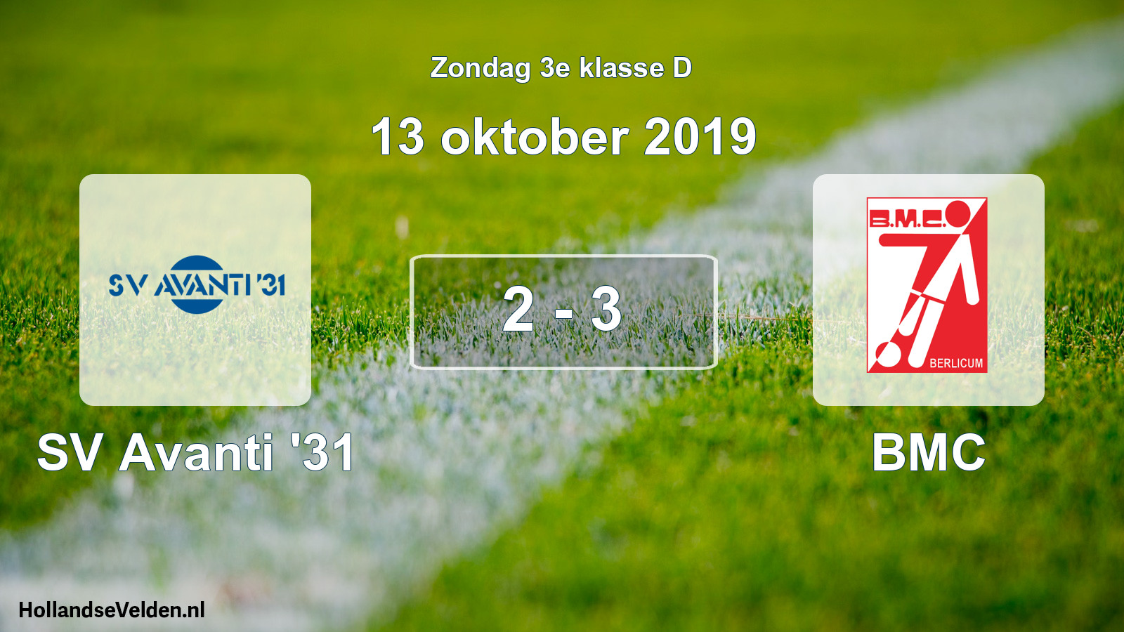 Total number of matches played: SV Avanti '31 - BMC 2 - 3 (13 October 2019)