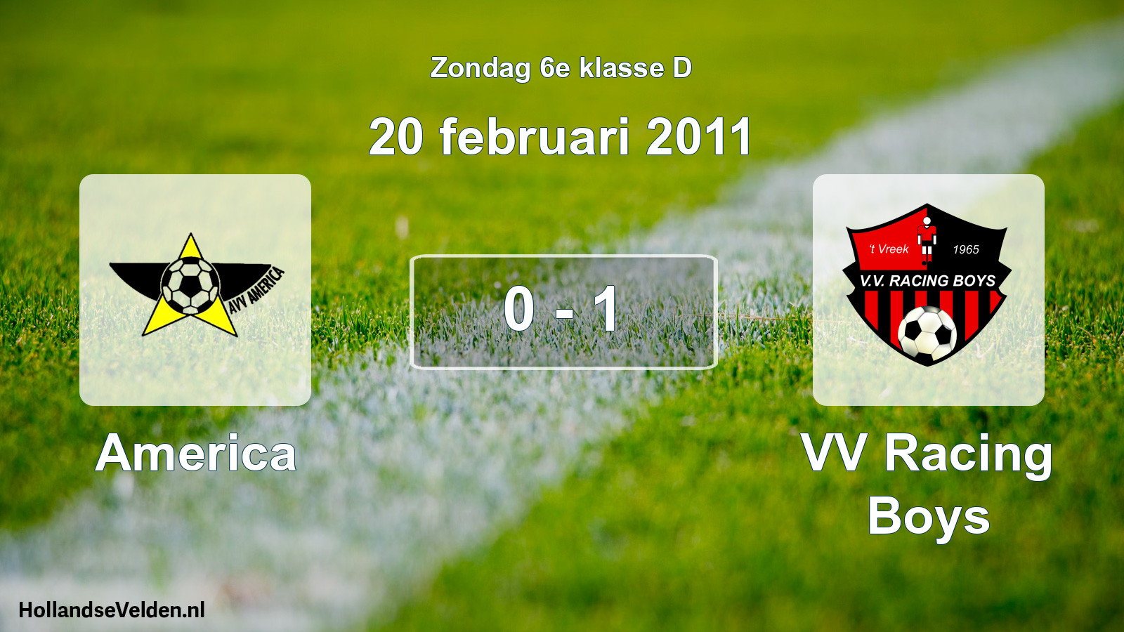 Total number of matches played: America - VV Racing Boys 0 - 1 (20 February 2011)