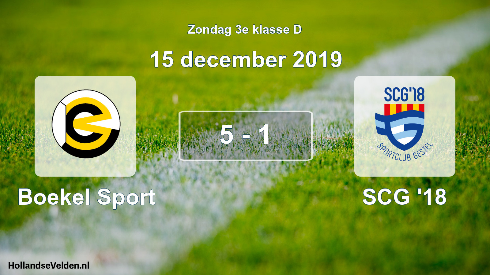 Total number of matches played: Boekel Sport - SCG '18 5 - 1 (15 December 2019)