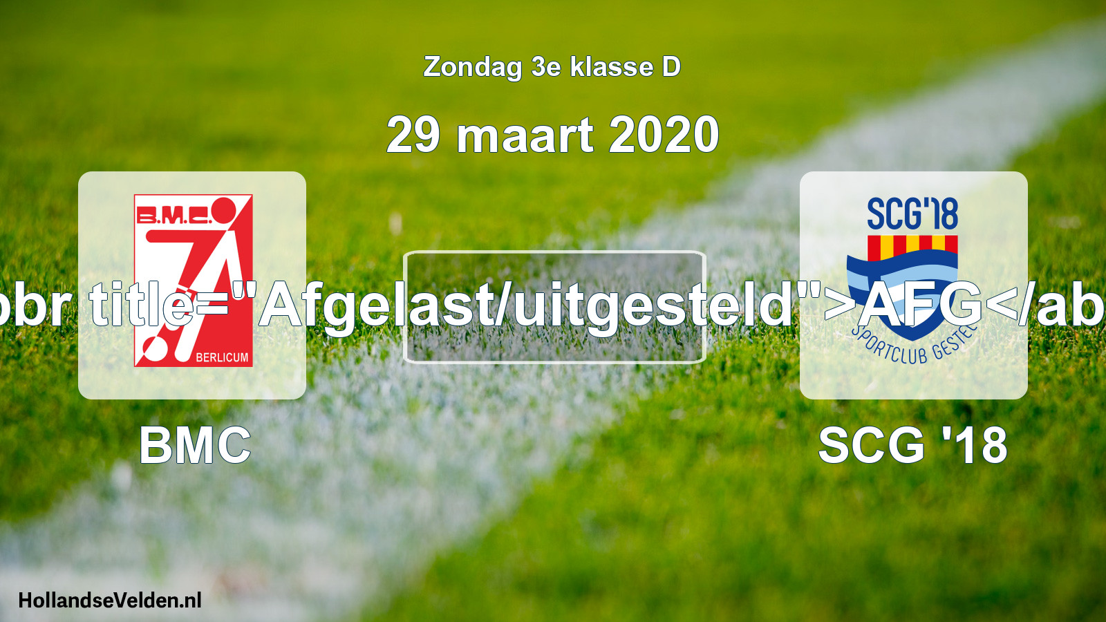 Scheduled Match: BMC - SCG '18 (29 March 2020)