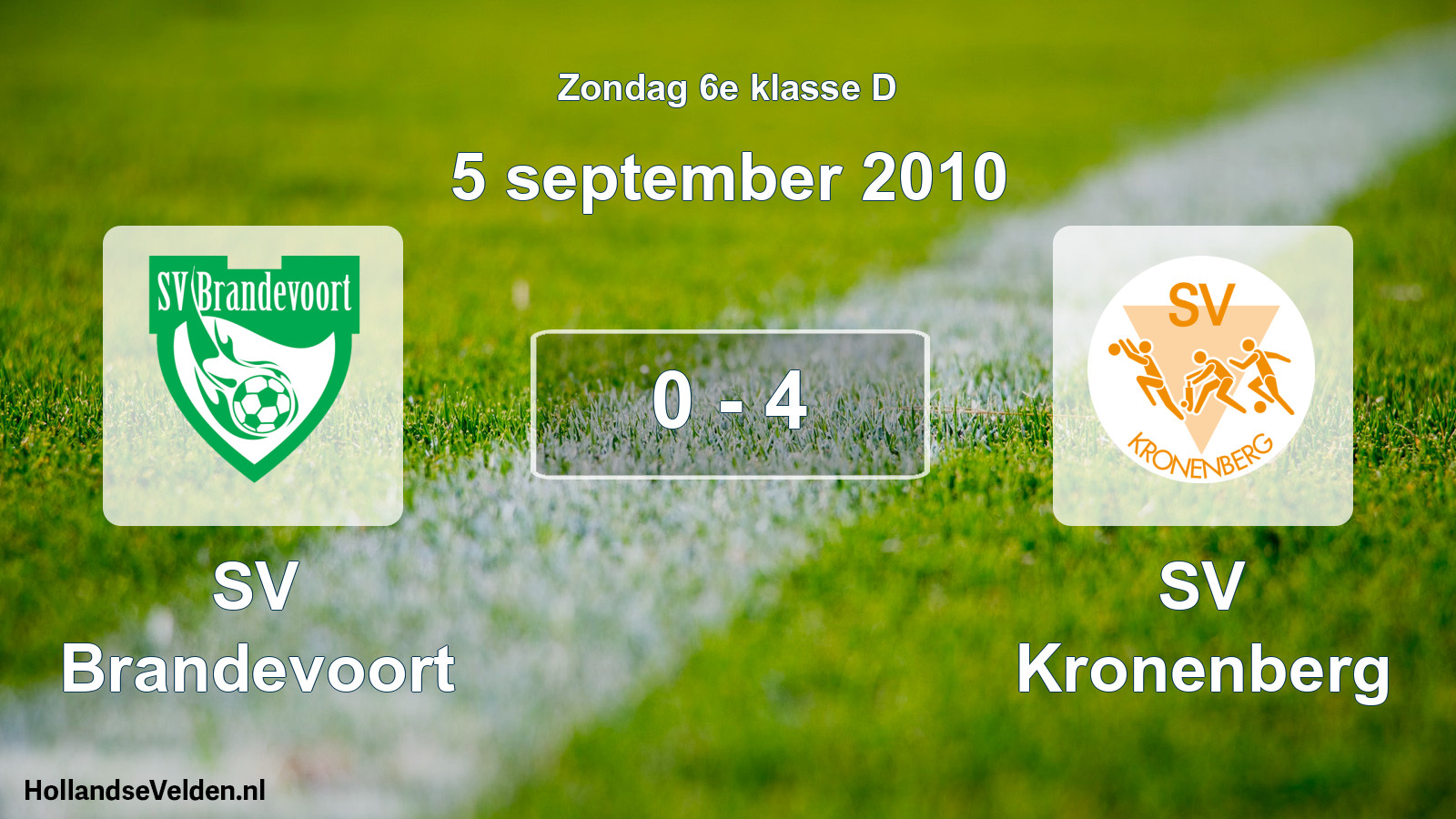 Total number of matches played: SV Brandevoort - SV Kronenberg 0 - 4 (5 September 2010)