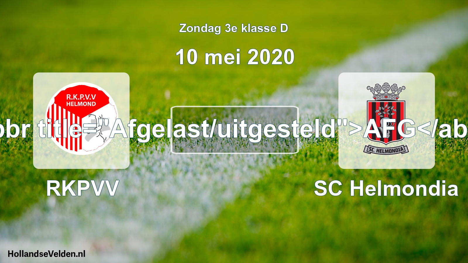 Scheduled Match: RKPVV - SC Helmondia (10 May 2020)