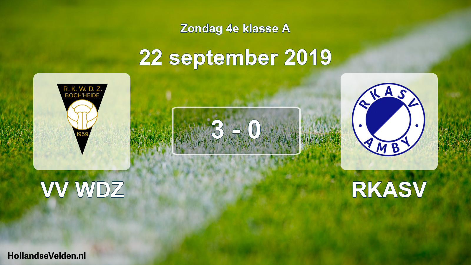 Total number of matches played: VV WDZ - RKASV 3 - 0 (22 September 2019)