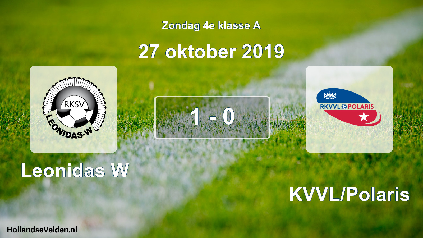 Total number of matches played: Leonidas W - RKVVL/Polaris 1 - 0 (27 October 2019)