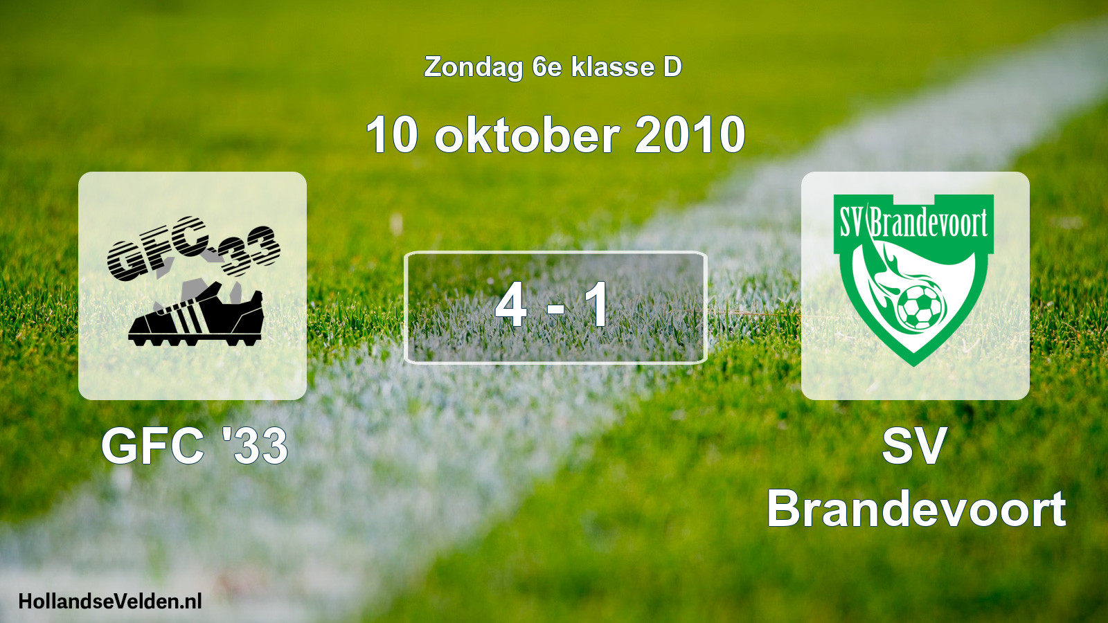Total number of matches played: GFC '33 - SV Brandevoort 4 - 1 (10 October 2010)