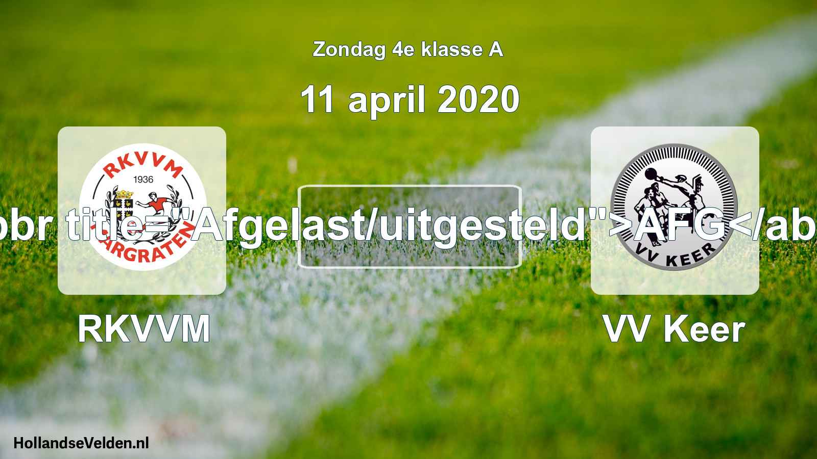 Scheduled Match: RKVVM - VV Keer (11 April 2020)