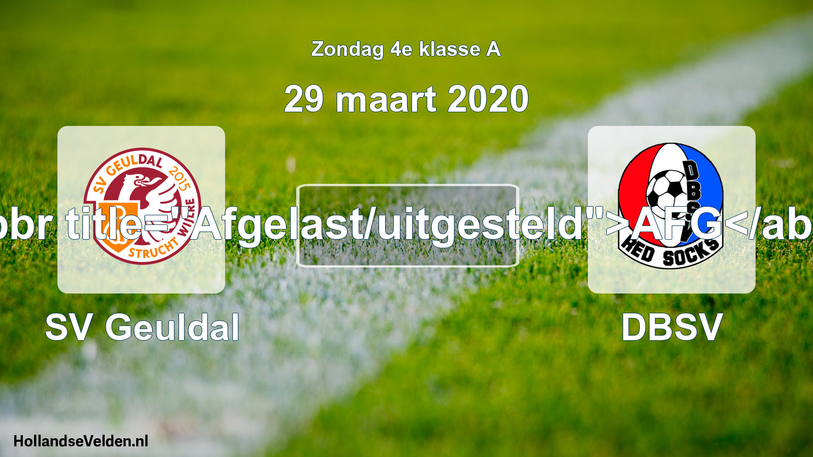 Scheduled Match: SV Geuldal - DBSV (29 March 2020)