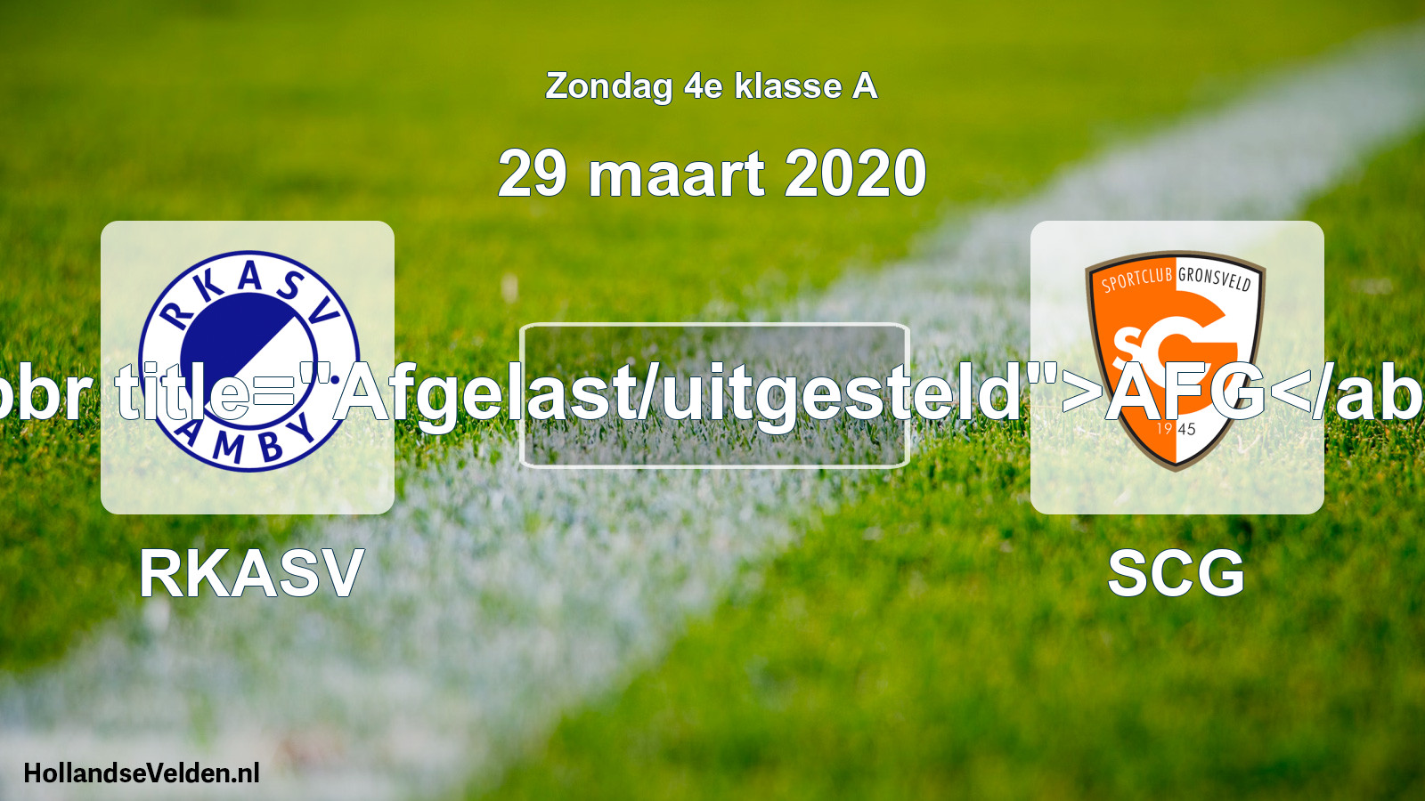 Scheduled Match: RKASV - SCG (29 March 2020)