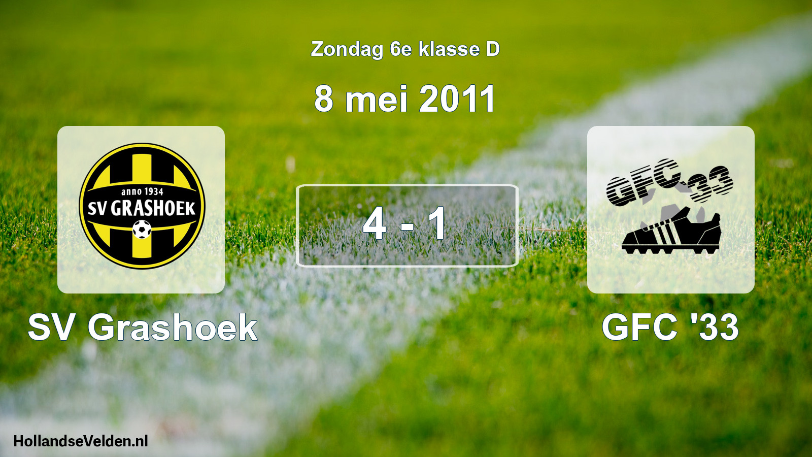 Total number of matches played: SV Grashoek - GFC '33 4 - 1 (8 May 2011)
