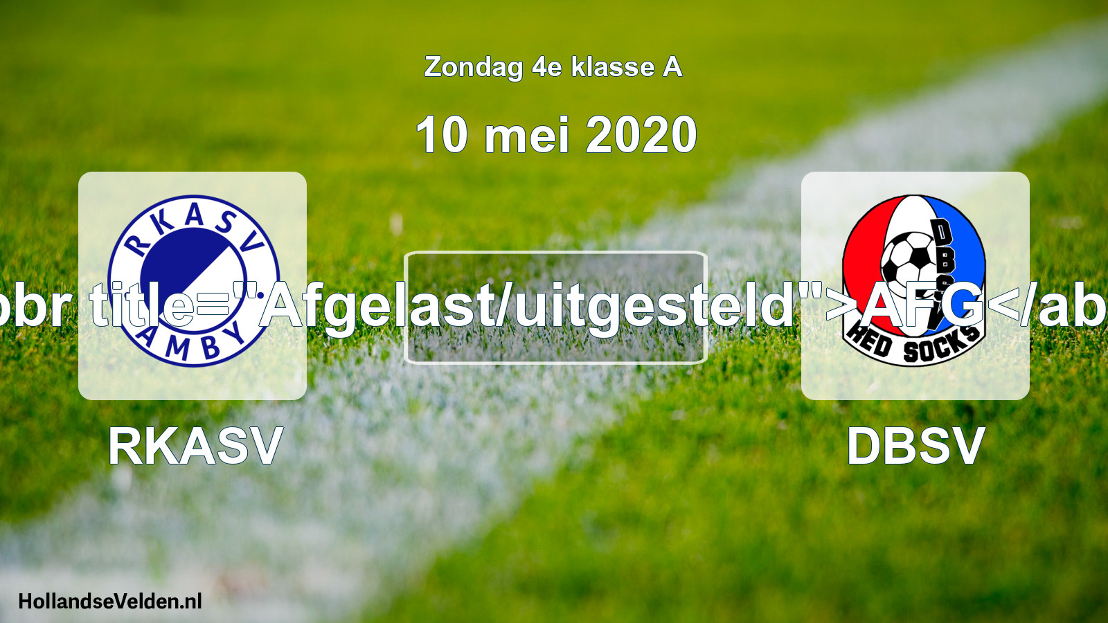 Scheduled Match: RKASV - DBSV (10 May 2020)