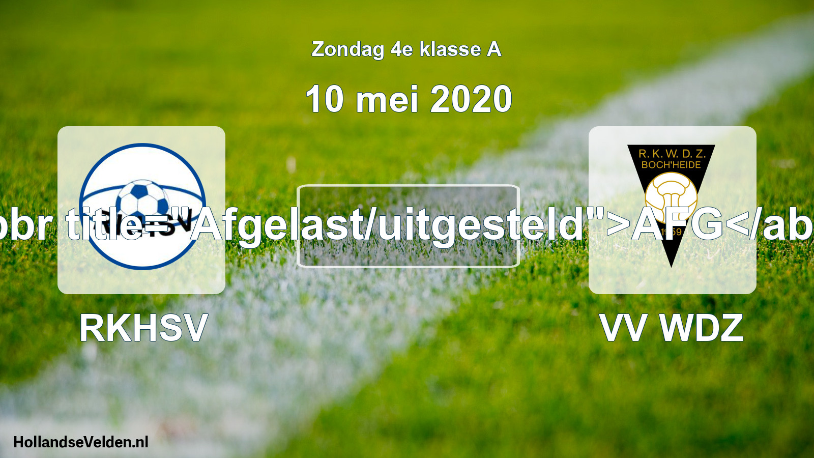 Scheduled Match: RKHSV - VV WDZ (10 May 2020)
