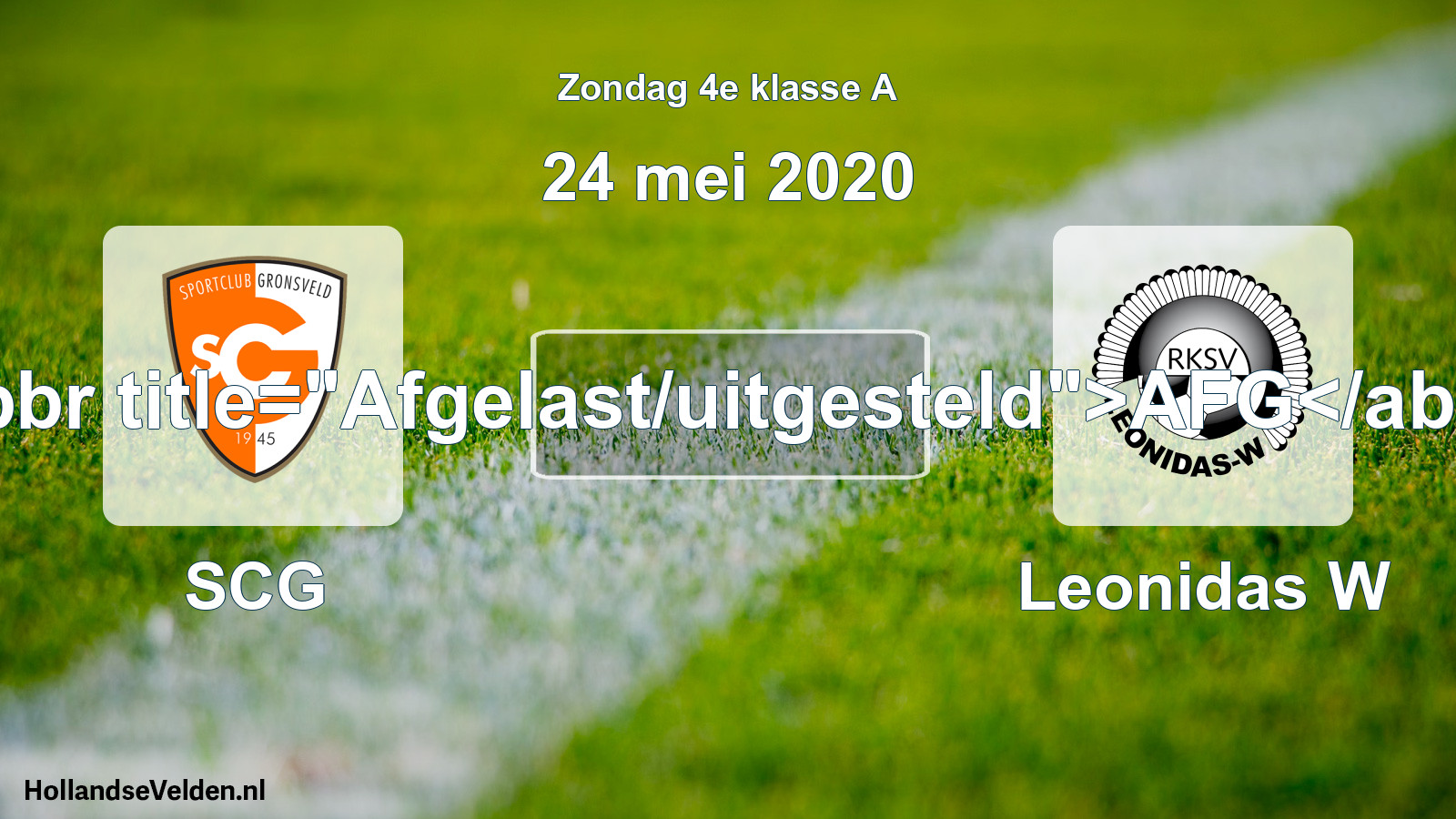 Scheduled Match: SCG - Leonidas W (24 May 2020)