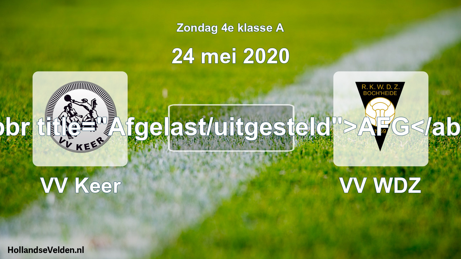 Scheduled Match: VV Keer - VV WDZ (24 May 2020)