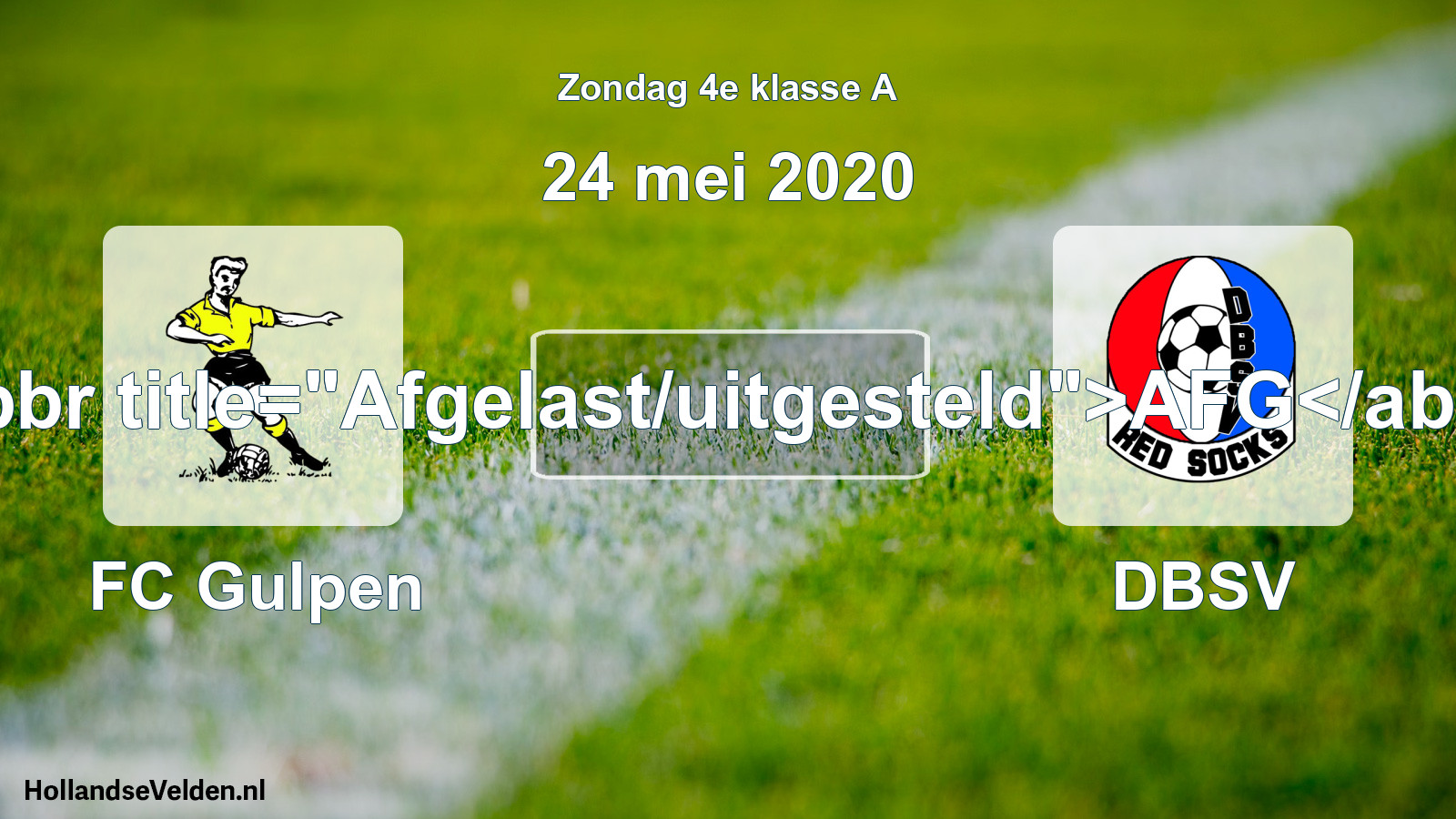 Scheduled Match: FC Gulpen - DBSV (24 May 2020)