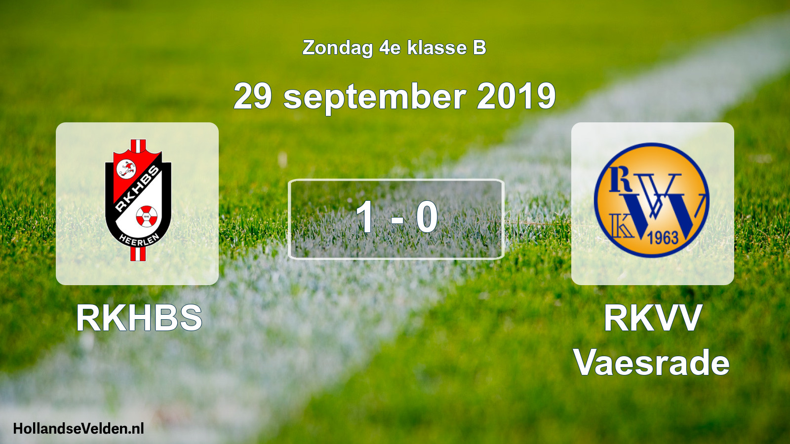 Total number of matches played: RKHBS - RKVV Vaesrade 1 - 0 (29 September 2019)