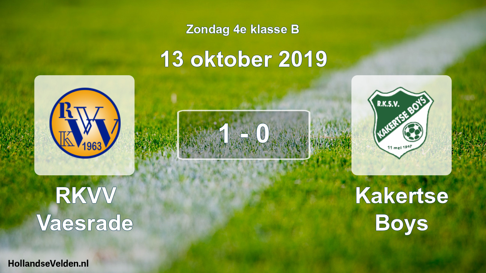 Total number of matches played: RKVV Vaesrade - Kakertse Boys 1 - 0 (13 October 2019)
