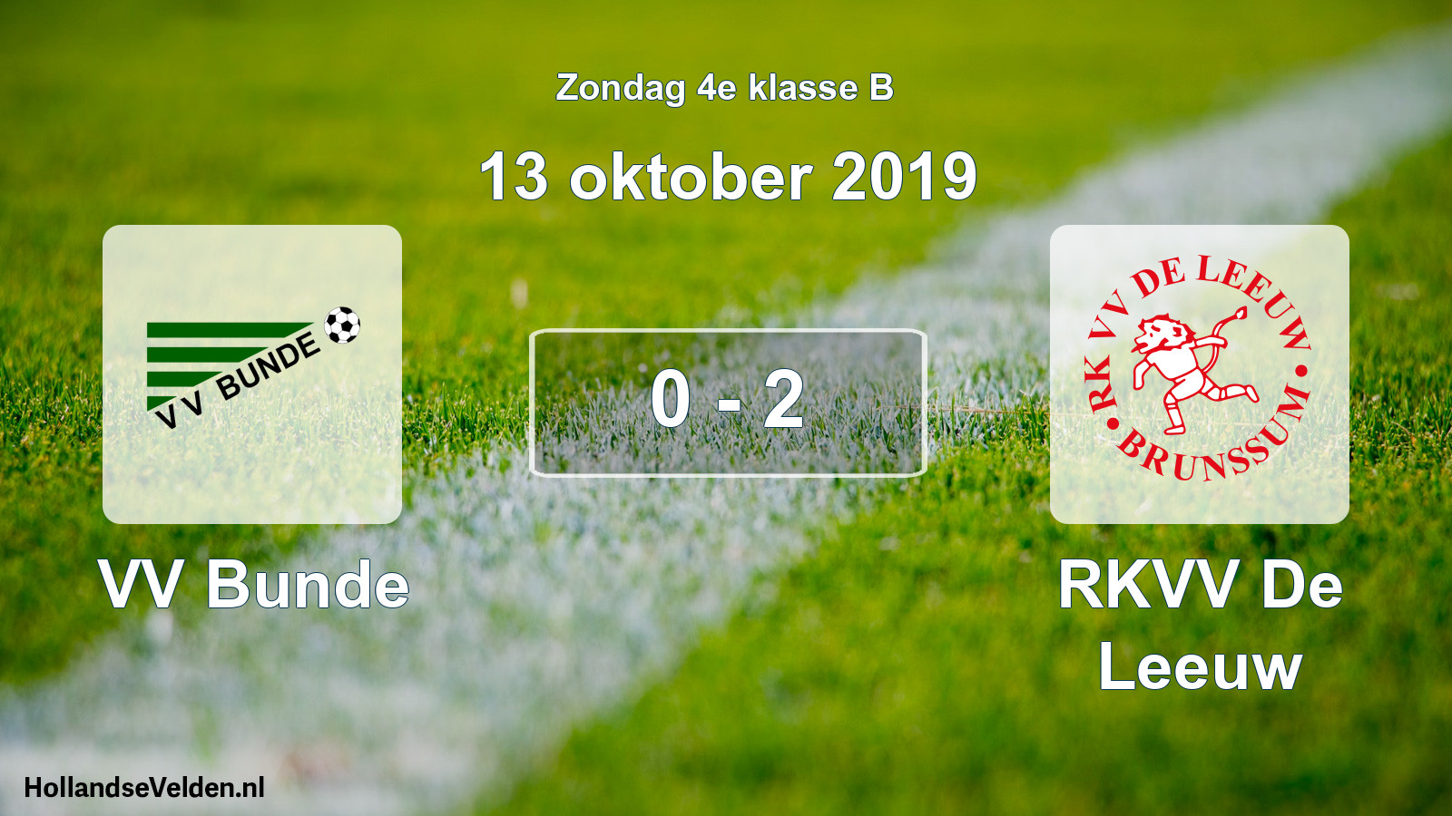 Total number of matches played: VV Bunde - RKVV De Leeuw 0 - 2 (13 October 2019)