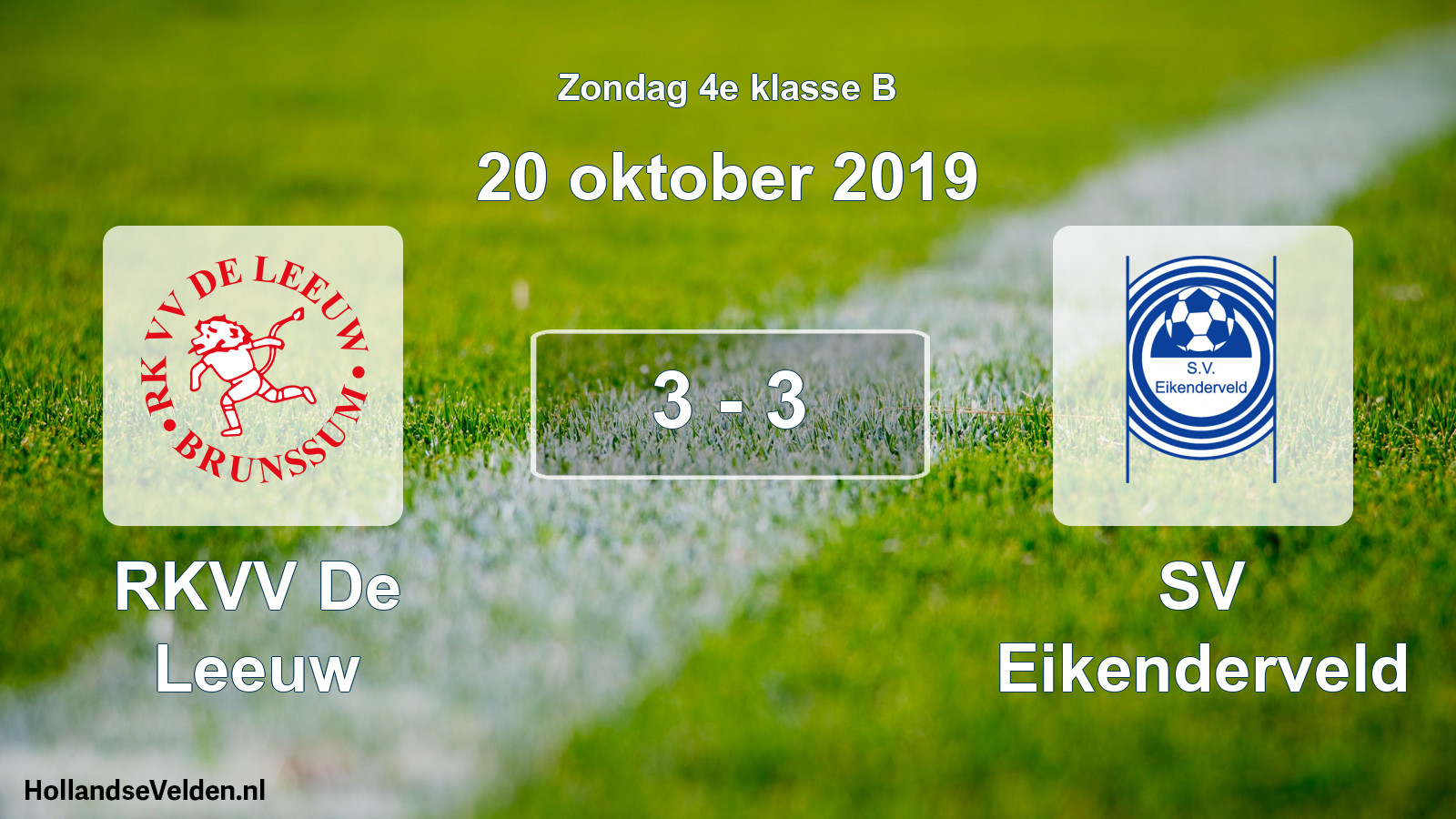 Total number of matches played: RKVV De Leeuw - SV Eikenderveld 3 - 3 (20 October 2019)