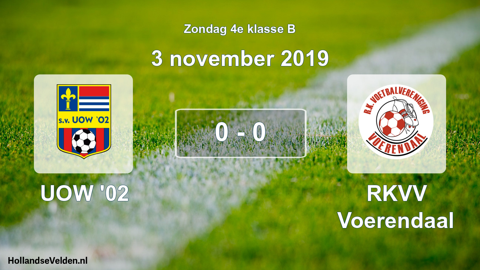 Total number of matches played: UOW '02 - RKVV Voerendaal 0 - 0 (3 November 2019)