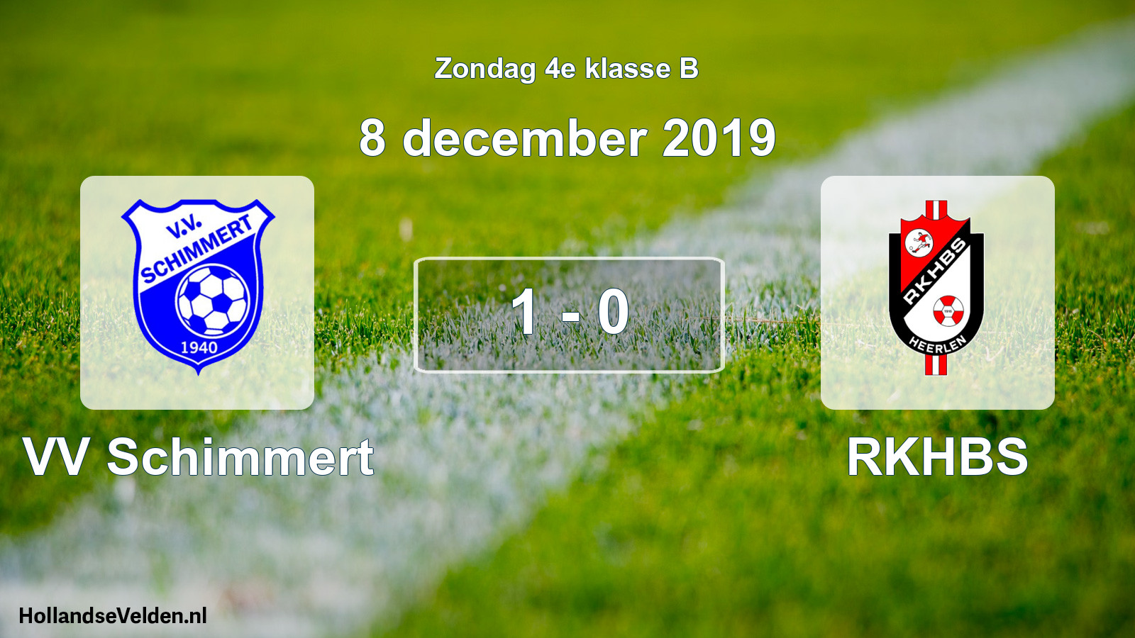 Total number of matches played: VV Schimmert - RKHBS 1 - 0 (8 December 2019)