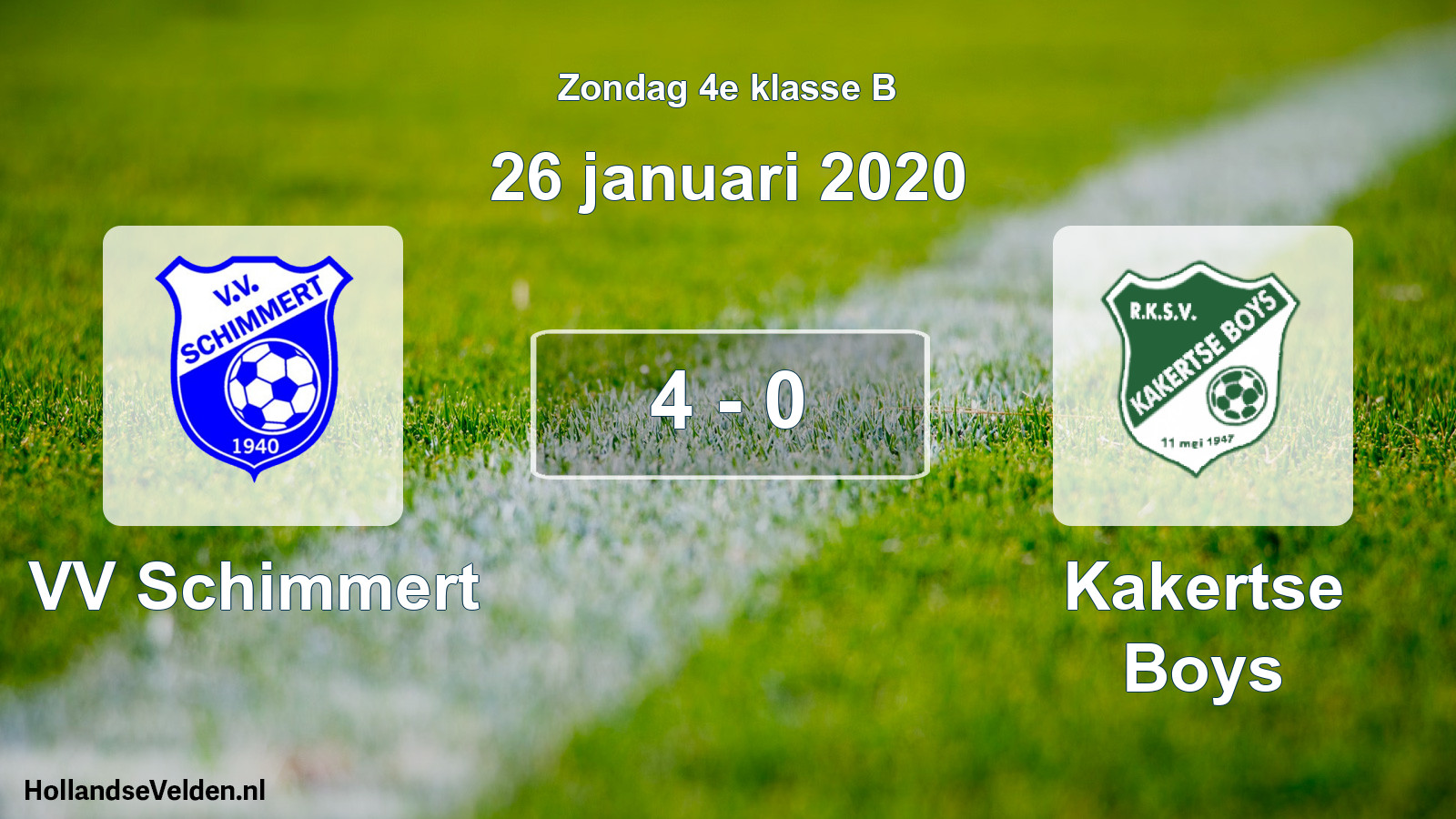 Total number of matches played: VV Schimmert - Kakertse Boys 4 - 0 (26 January 2020)