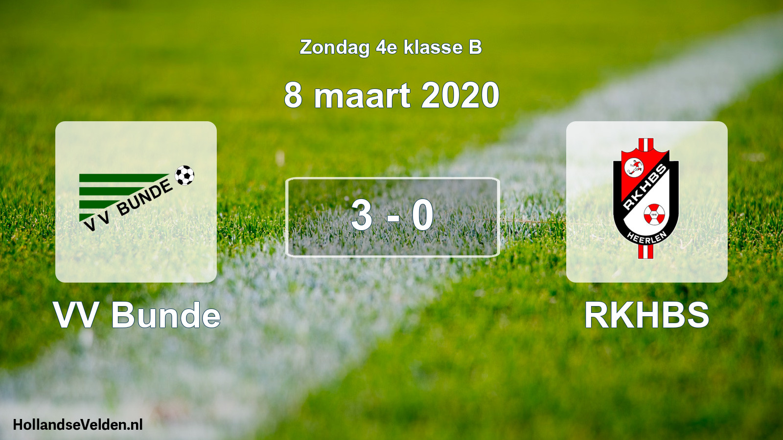 Total number of matches played: VV Bunde - RKHBS 3 - 0 (8 March 2020)