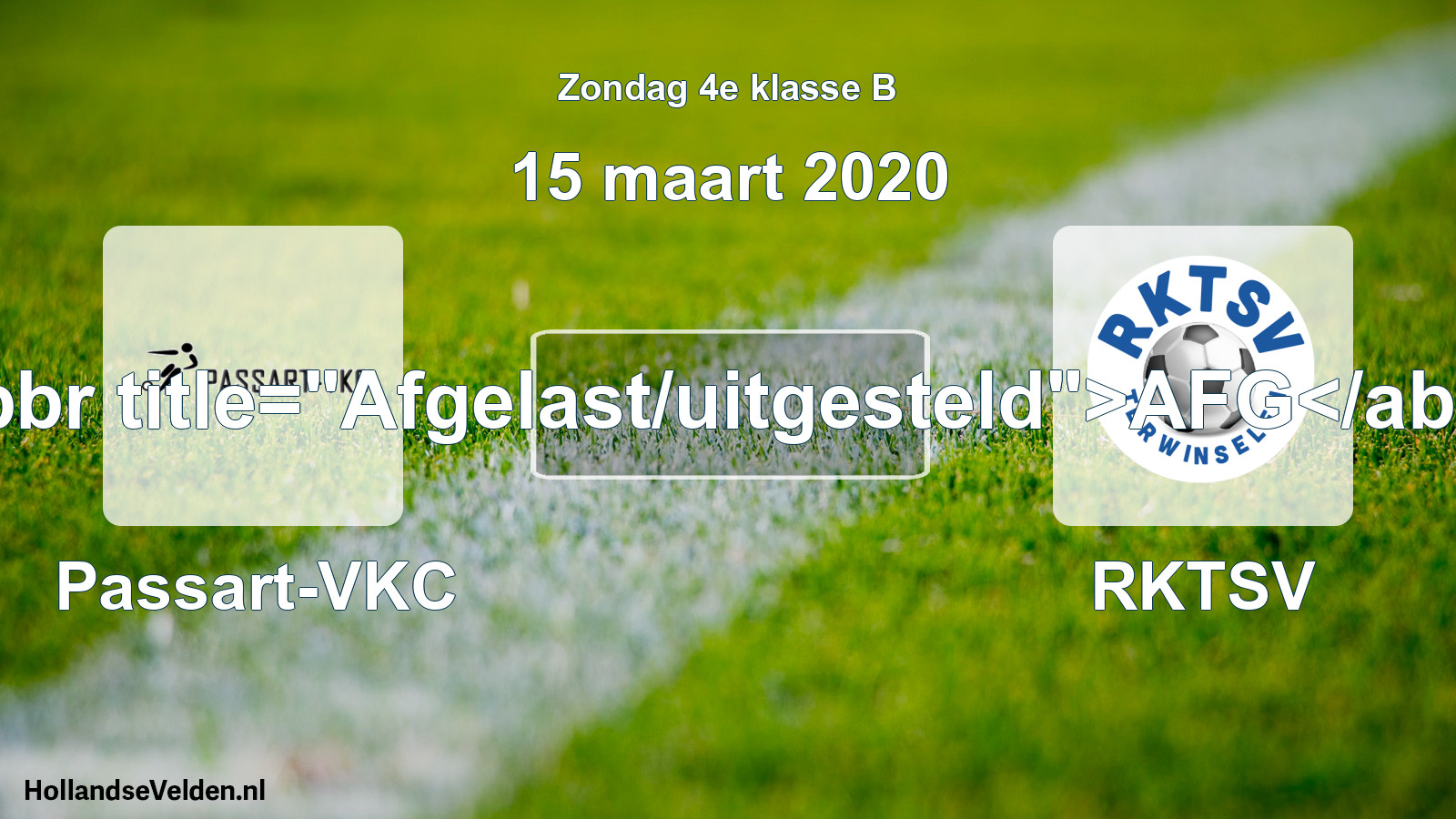 Scheduled Match: Passart-VKC - RKTSV (15 March 2020)