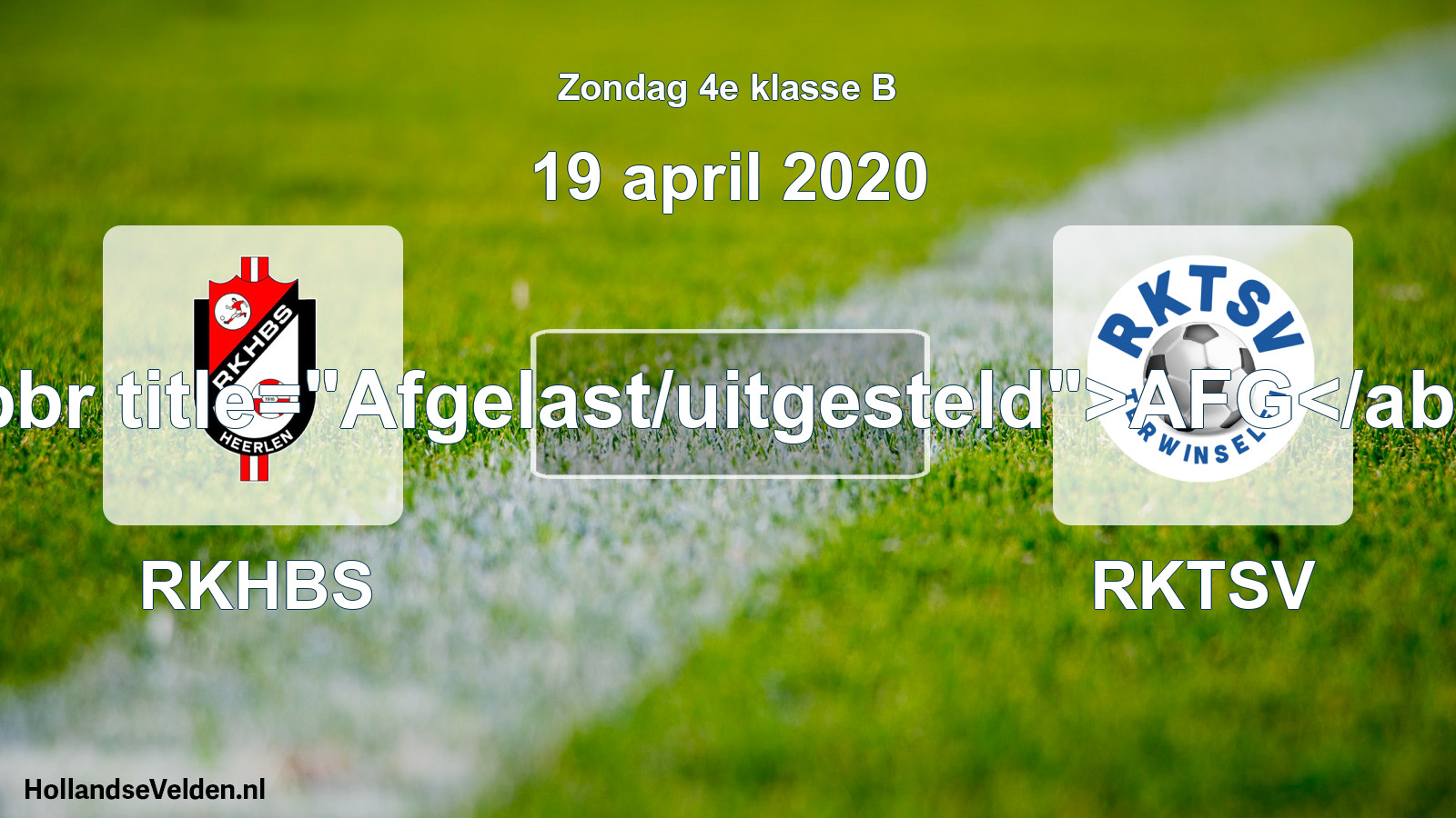Scheduled Match: RKHBS - RKTSV (19 April 2020)