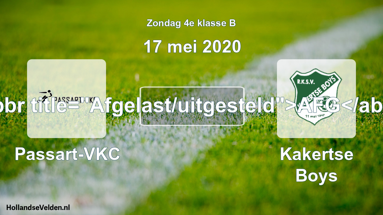 Scheduled Match: Passart-VKC - Kakertse Boys (17 May 2020)