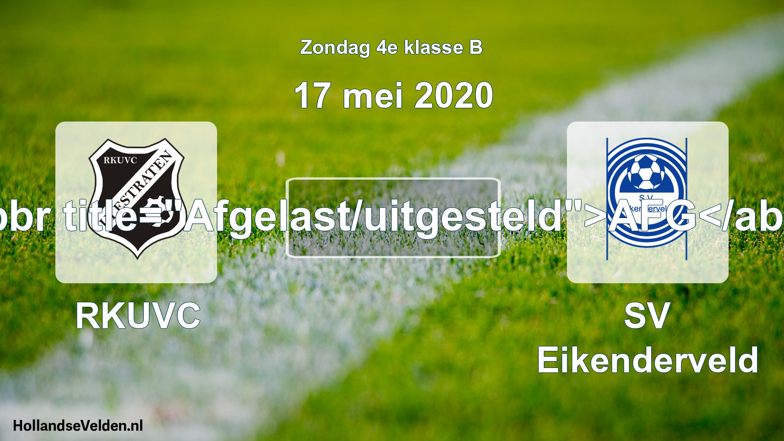 Scheduled Match: RKUVC - SV Eikenderveld (17 May 2020)