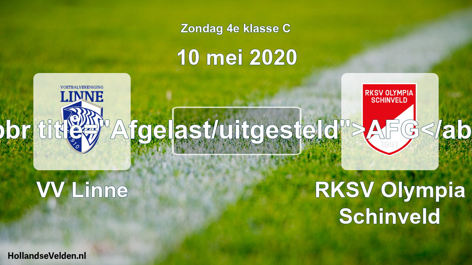 Scheduled Match: VV Linne - RKSV Olympia Schinveld (10 May 2020)