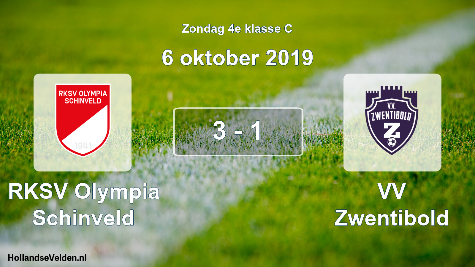 Total number of matches played: RKSV Olympia Schinveld - VV Zwentibold 3 - 1 (6 October 2019)