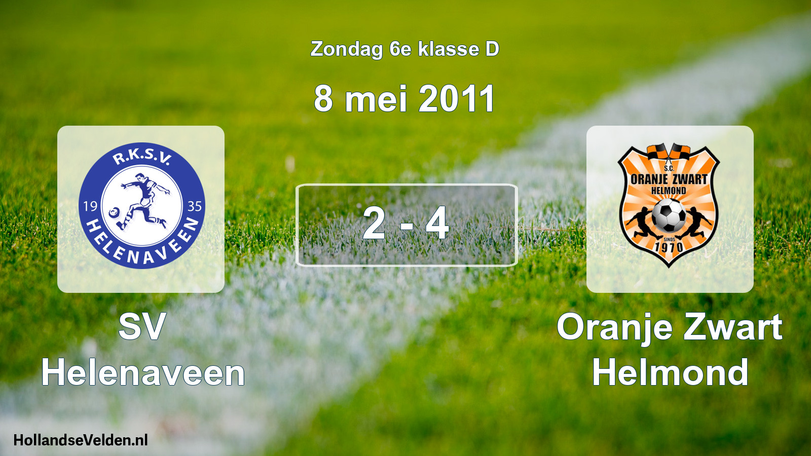Total number of matches played: SV Helenaveen - Oranje Zwart Helmond 2 - 4 (8 May 2011)
