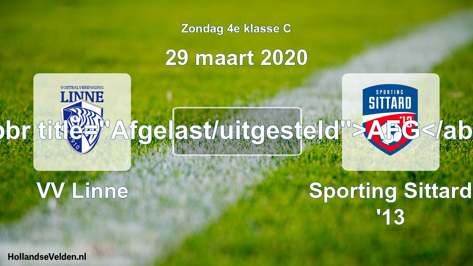 Scheduled Match: VV Linne - Sporting Sittard '13 (29 March 2020)