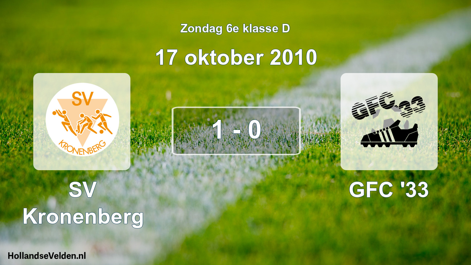 Total number of matches played: SV Kronenberg - GFC '33 1 - 0 (17 October 2010)