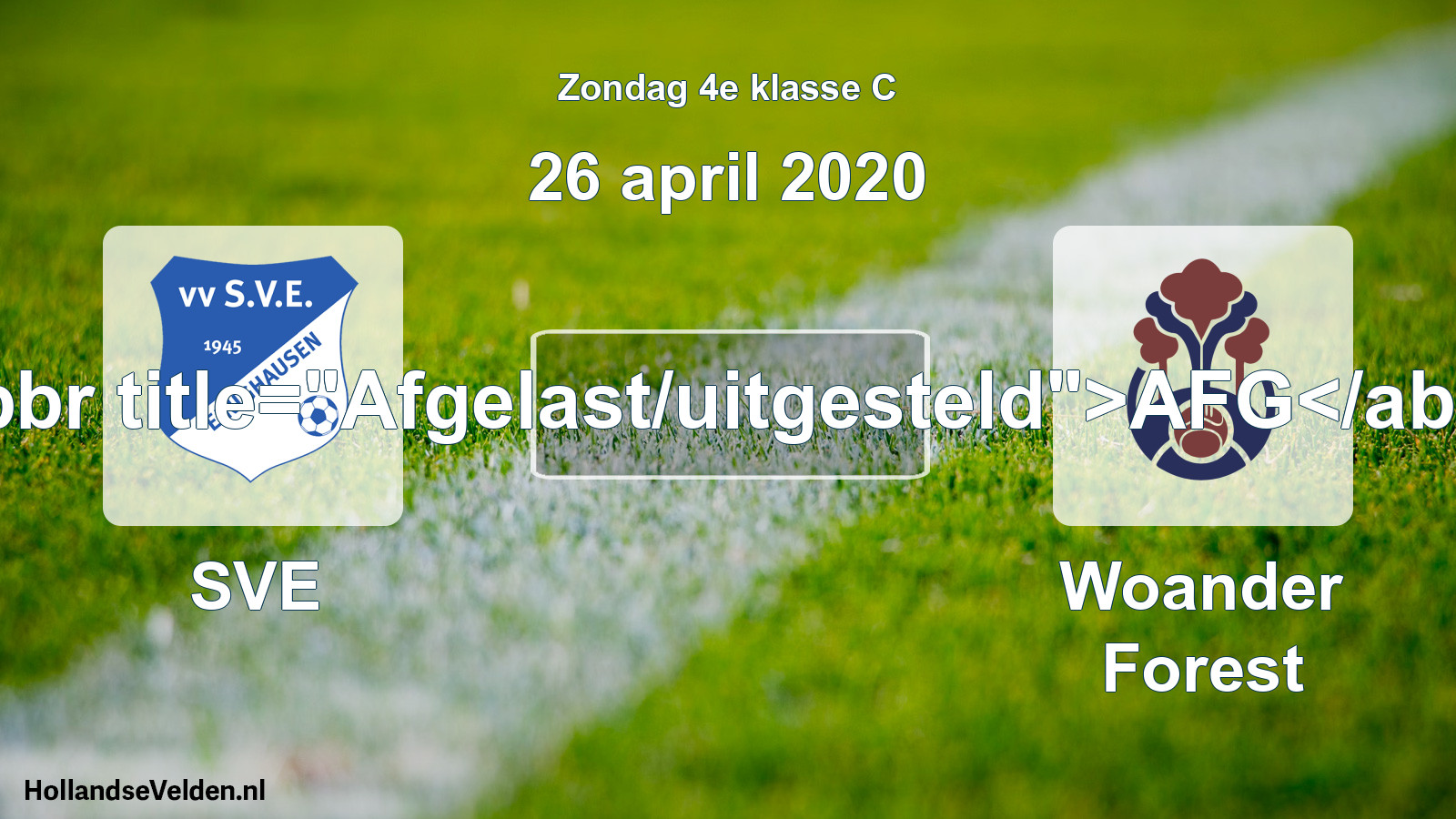 Scheduled Match: SVE - Woander Forest (26 April 2020)