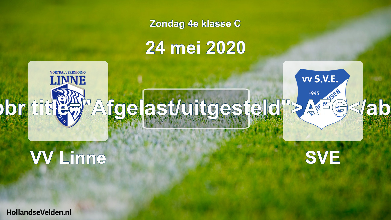Scheduled Match: VV Linne - SVE (24 May 2020)