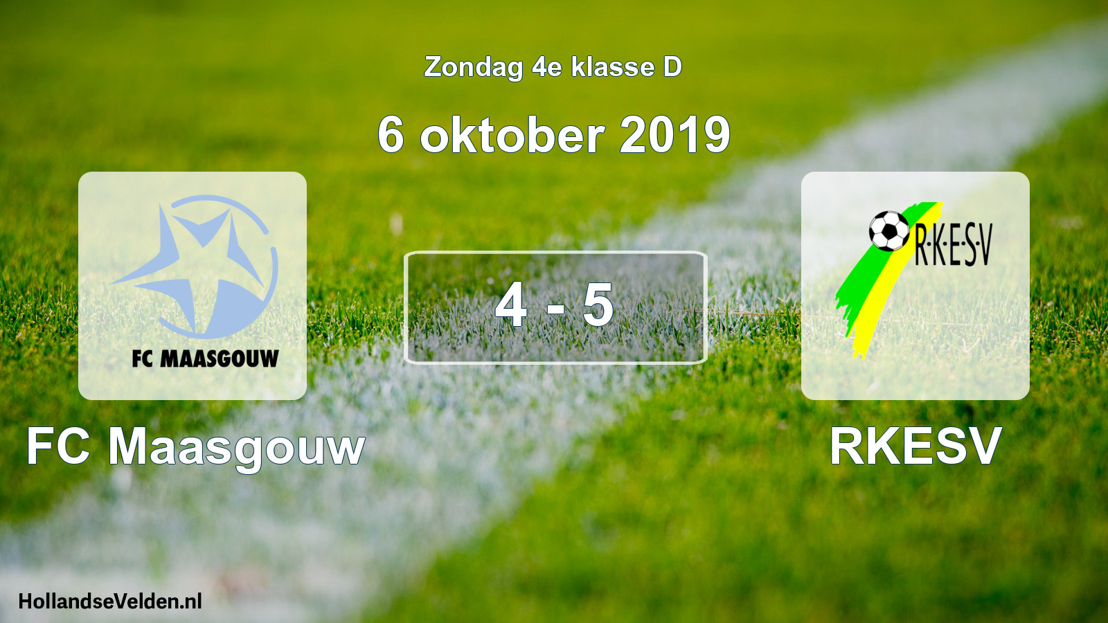 Total number of matches played: FC Maasgouw - RKESV 4 - 5 (6 October 2019)